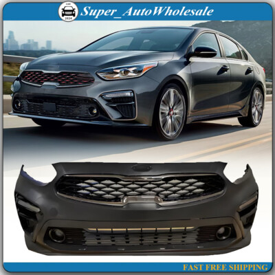 Complete Front Bumper Grille Set W/ Fog Lamp For 2019 2020 2021 Kia Forte US