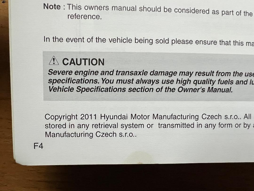 07-13 HYUNDAI I30 / I30 CW OWNERS HANDBOOK AND WALLET 2011 - Picture 9 of 12