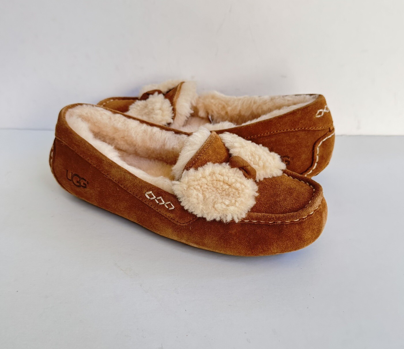Shoe Macys Ugg Ansley Moccasin Slippers Ugg Ansley Fur Bow