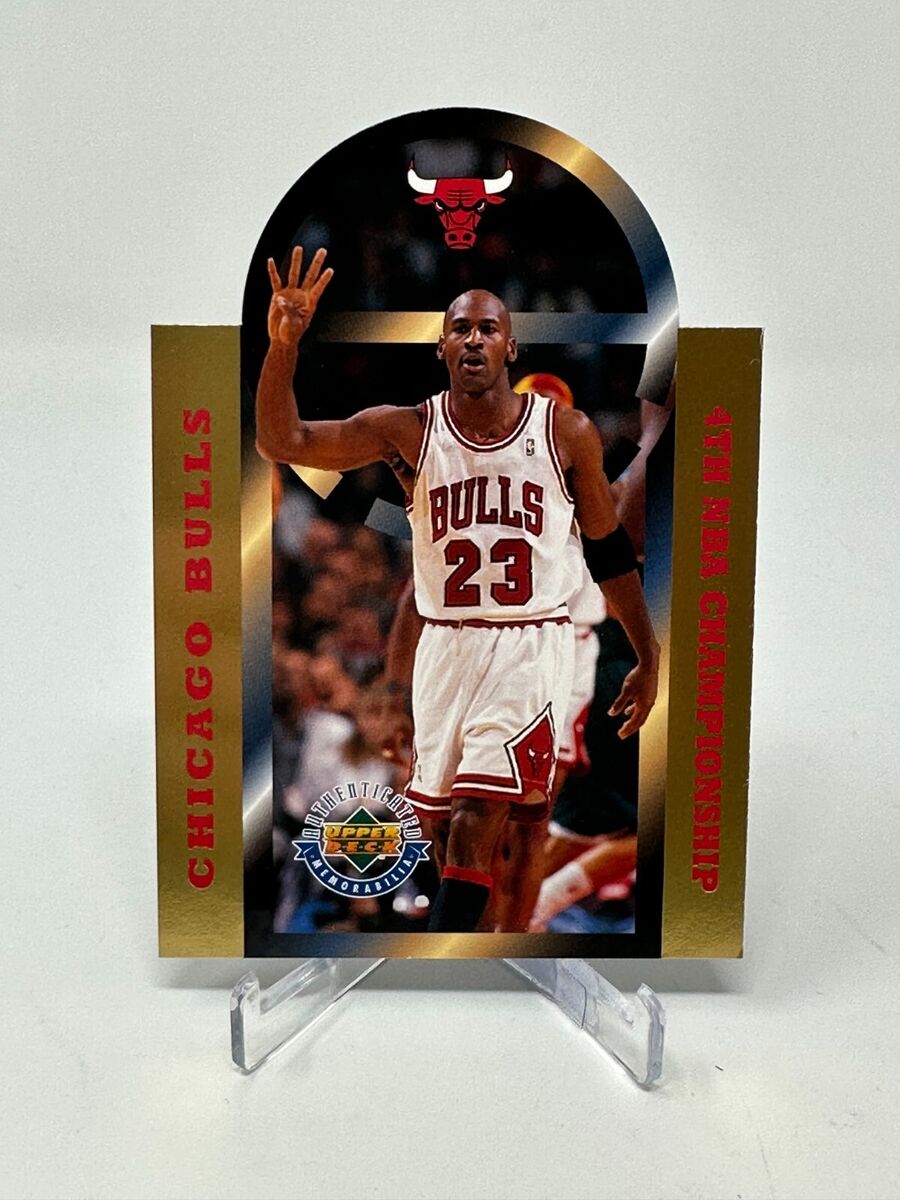 1996 Upper Deck Michael Jordan 4th Championship Jumbo Card 1 1996 Upper Deck Michael Jordan 4th Championship Jumbo Card 1