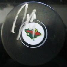 JON MERRILL SIGNED MINNESOTA WILD HOCKEY PUCK w/ COA
