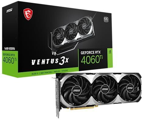 MSI GeForce RTX 4060 Ti VENTUS 3X OC 16GB Graphics G406TV3X16C