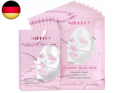 Collagen Gesichtsmaske für Damen   8er Pack Hydrogel Tuchmaske, intensive Fe