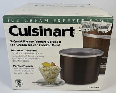 Cuisinart 2 Quart Frozen Yogurt Sorbet & Ice Cream Maker Freezer Bowl ICE-35RFB