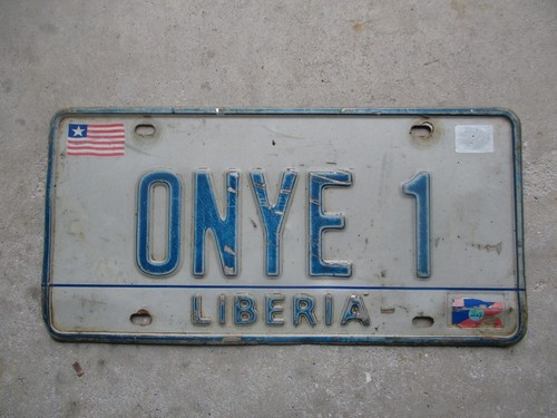 Liberia license plate #  ONYE  1