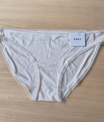 New DKNY  iviry Bikini Panty size Large