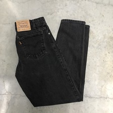 Levi  s 550 Vintage USA Made 90s Tapered Fit Orange Tab Black Denim Jeans 30x33