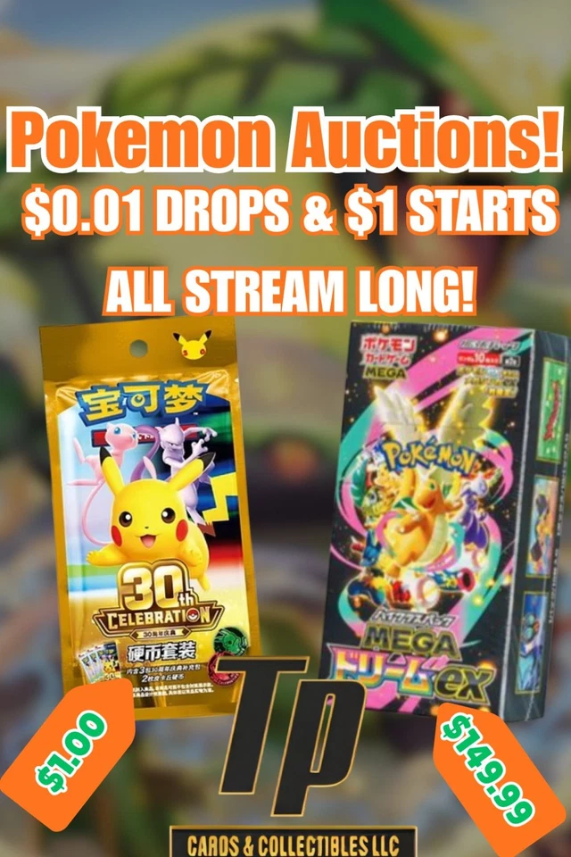 $1 Start Pokemon Auctions | Packs, Bundles, Boxes w/Josh & Cali