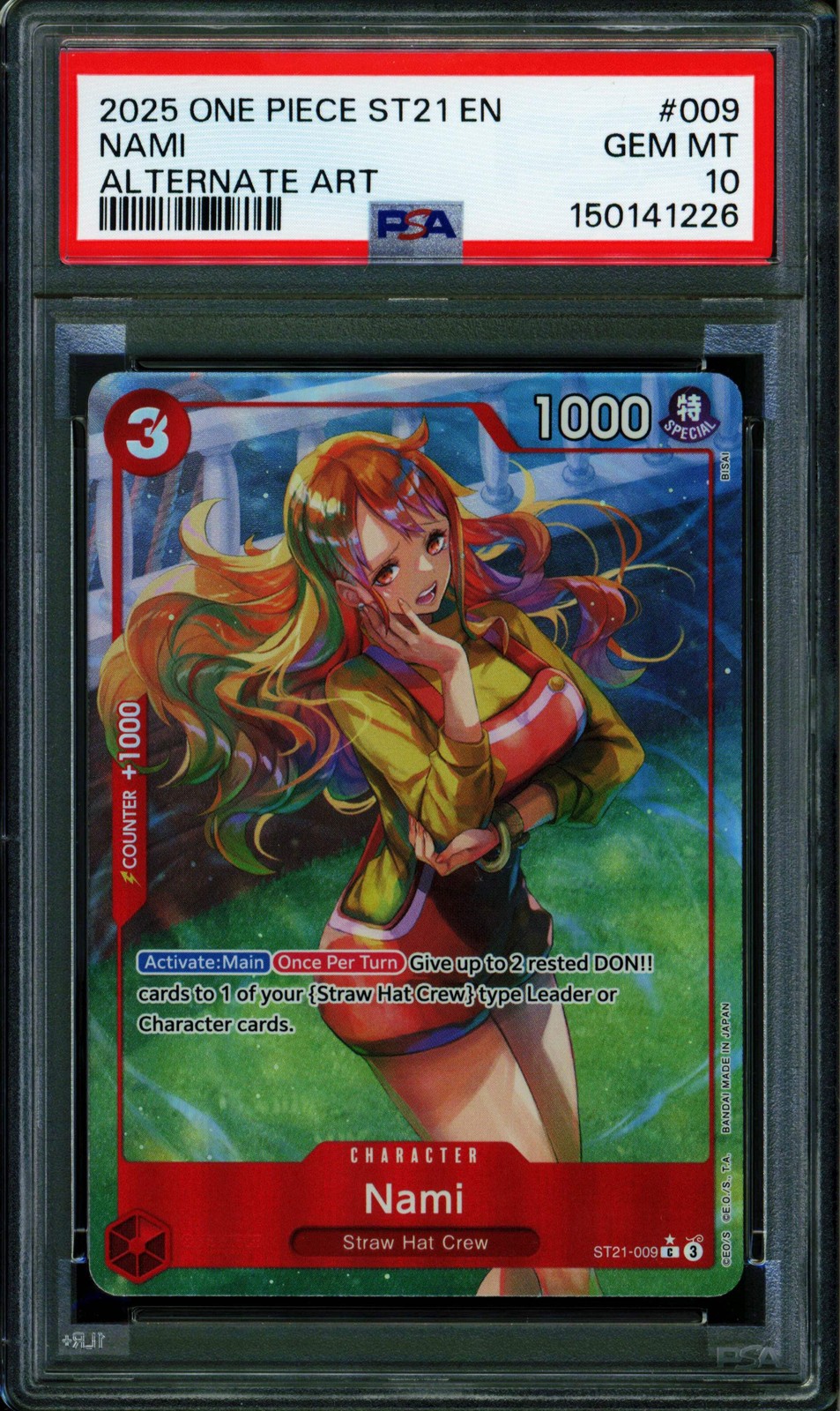 Nami - ST21-009 - PSA 10 - Alternate Art - English - One Piece - 150-11 view 1