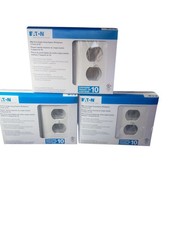 Eaton Mid-Size Single Gang Duplex Wall plate White outlet Cover - 30 Pack Total