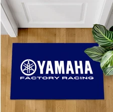 Yamaha Factory Racing Team Doormat – Polyester Felt Garage Decor Rug, 2 Sizes