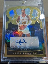 2020-21 Panini Crown Royale Crown Autographs John Collins #CA-JCL Gold /10 (AU)