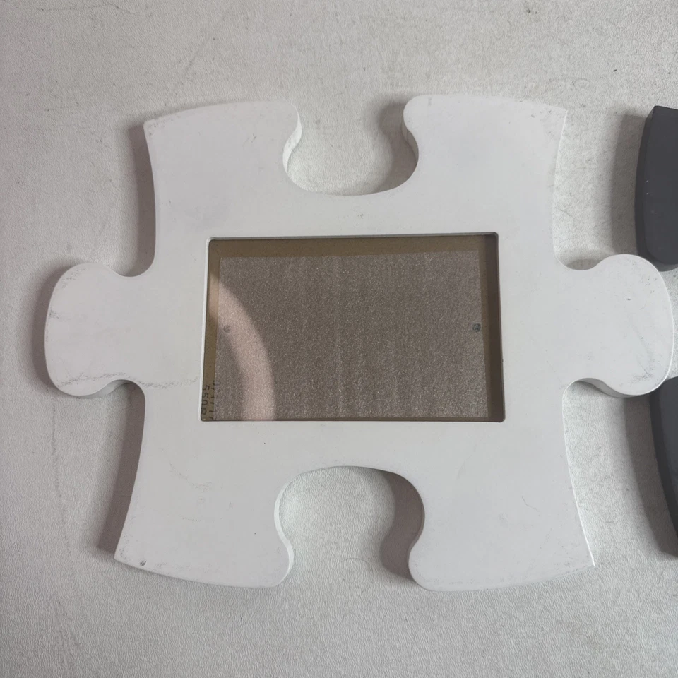 Autismo - LOTE de 4 piezas de rompecabezas 3 marcos de fotos blanco/gris entrelazado decoración de pared Foto 3 de 4