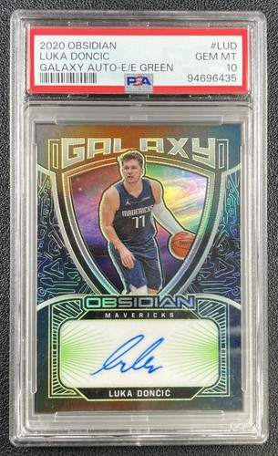 LUKA DONCIC PSA 10 2020 PANINI OBSIDIAN GALAXY AUTO ELECTRIC ETCH GREEN 22/25