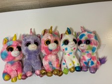 TY Beanie Boos Plush Lot of 5 unicorns pink white gold LOT 1 no tags