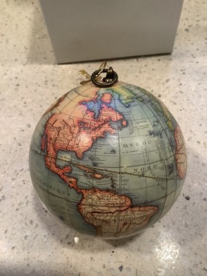 EARTH/ WORLD Ornament, PaperMache, 3  Round, Restoration Hardware, New