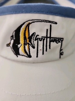 Guy Harvey White Visor Embroidered Stretch back