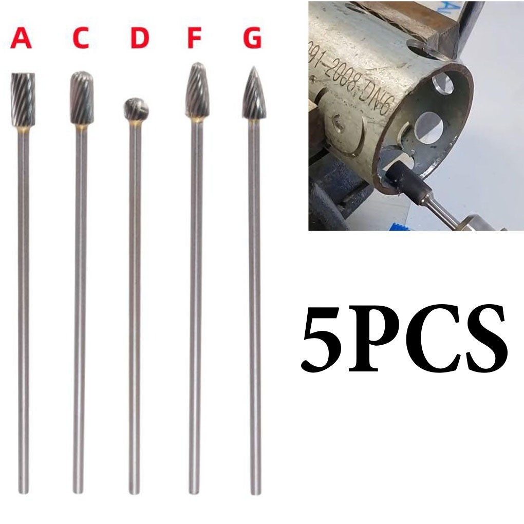 5pcs Carbide Rotary Burrs Efficient for Model Engineering and Wood Carving