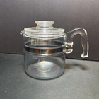 Vintage Pyrex Glass Flameware 6 Cup Coffee Percolator Pot and Lid Only
