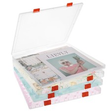 Rainmae 12"x12" Scrapbook Paper Storage, Stackable Kids Artwork Storage