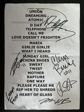 DEBBIE HARRY & BLONDIE - CHART TOPPING SUPERSTARS - EXCELLENT SIGNED PLAY LIST