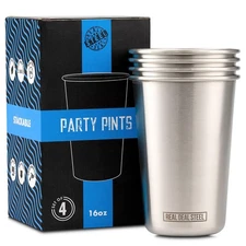 Stainless Steel 16 oz Pint Cups Stackable Single Wall Tumblers, Eco Friendly ...