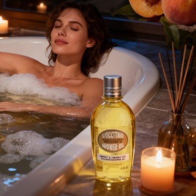 `Almond Cleansing & Softening Shower Oil by L'occitane for - 8.4 oz Shower Oil