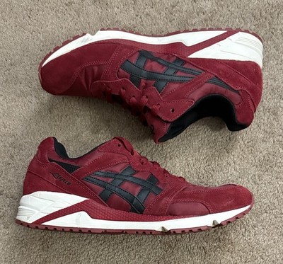 ASICS Tiger Gel Lique Men s 9.5 Running Shoes Sneakers Burgundy Red Black