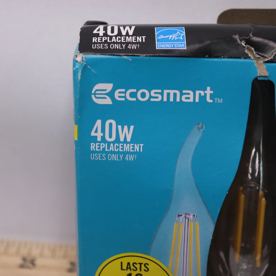 (3-Pk) Ecosmart Dimmable Flame Bent Tip Filament LED Vintage Edison Light Bulb - Image 2 of 4