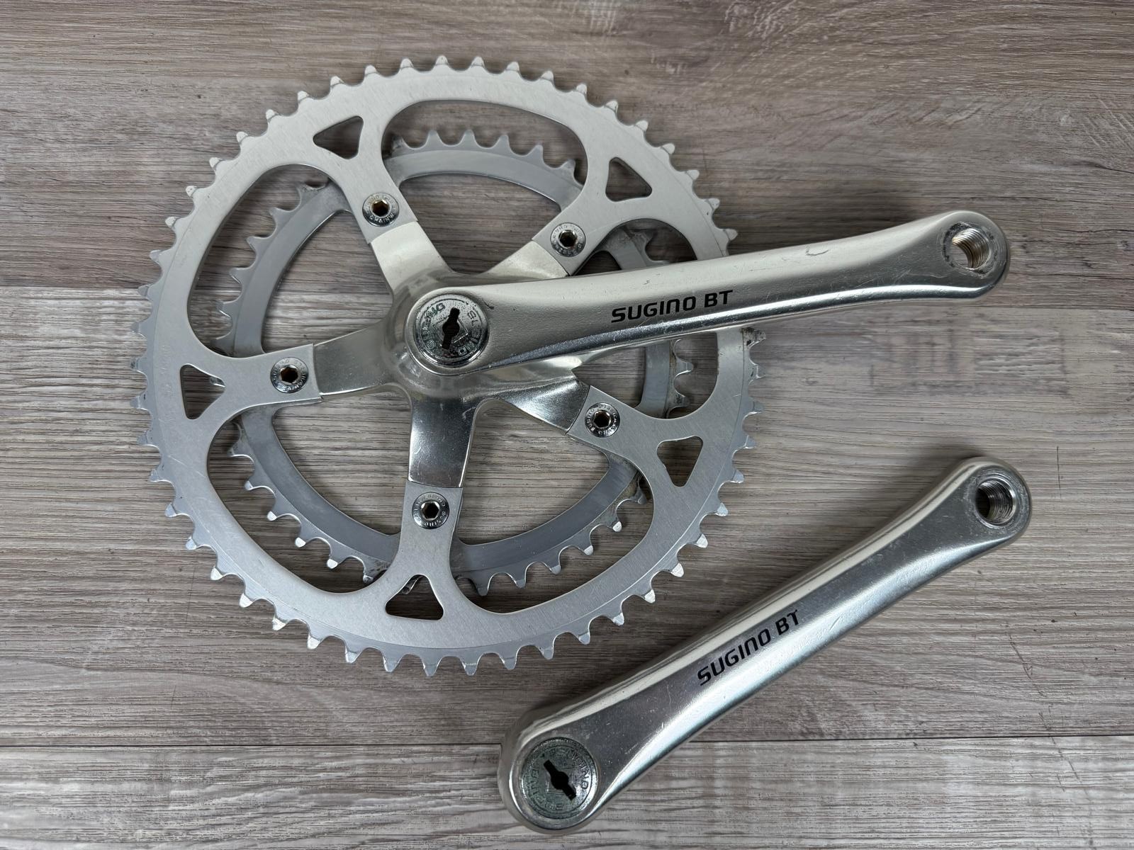 Vintage Sugino BT Square Taper Double Crankset 170mm 52/40t 5 Bolt 110 BCD