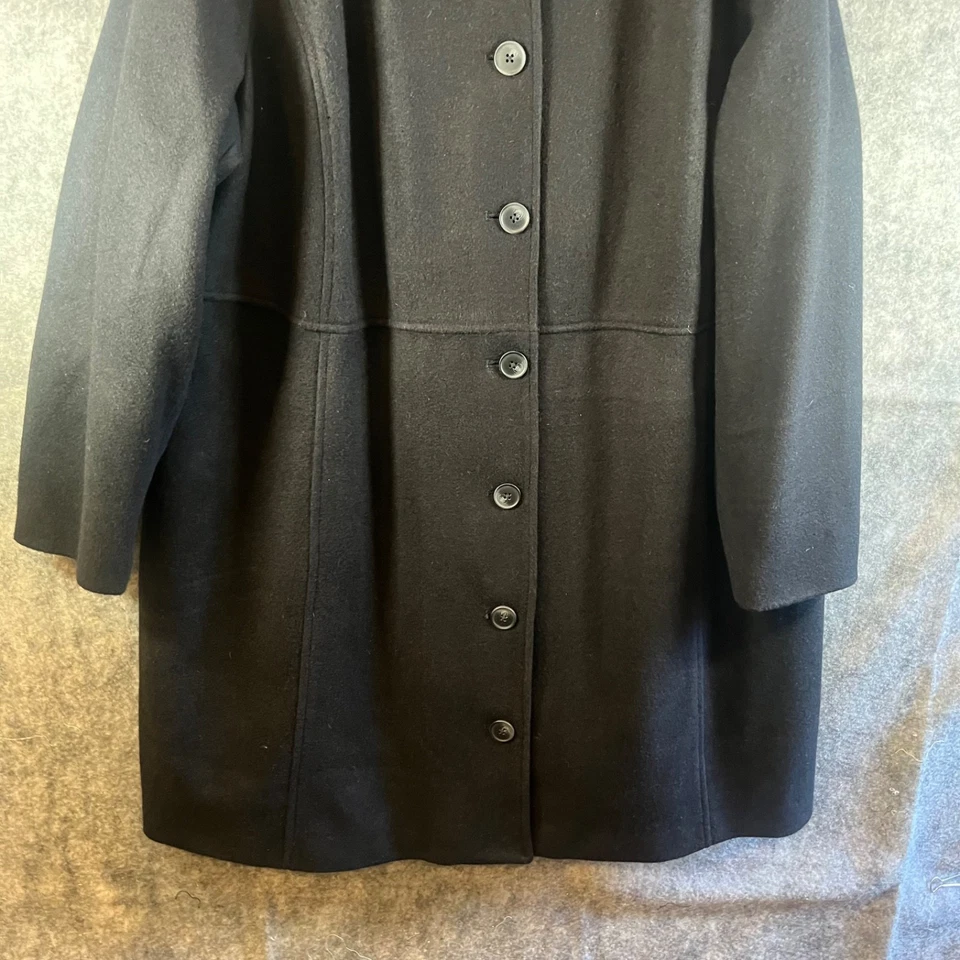 Abrigo negro de longitud completa Old Navy para mujer mezcla de lana talla 3X usado en excelente estado Foto 3 de 4
