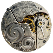 Antique 16s 1922 Elgin 7 Mechanical Pocket Watch Open Face Movement 291 USA 7J