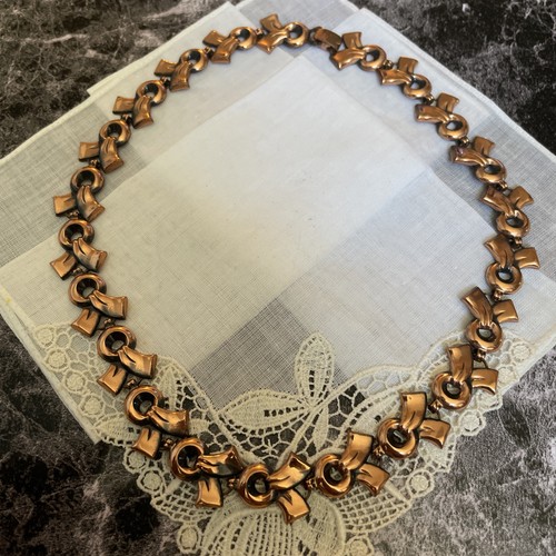 Vintage Copper Link Choker 15” Necklace Woman's Jewelry XQ-22