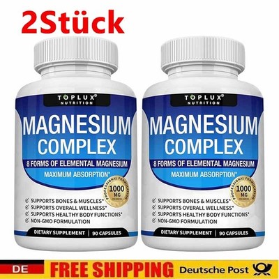 2X Toplux Nutrition Magnesium Complex Supplement- ChelatedMuscle,Recovery,Energy