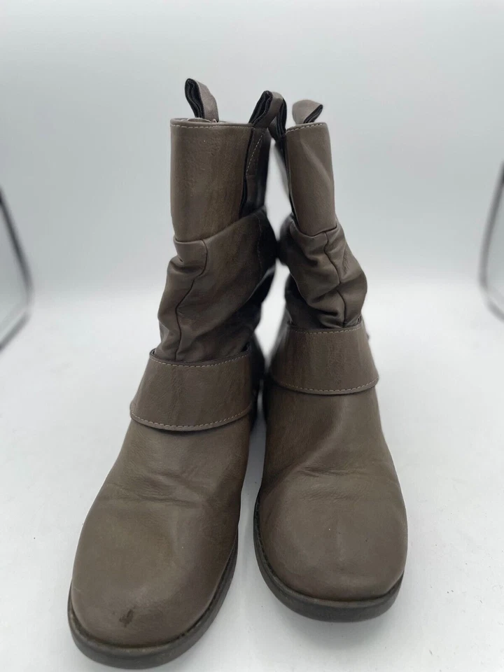 Botín Madden Girl Ablee Niña Talla 9 Cuero Marrón Tacón Bloque Foto 2 de 4