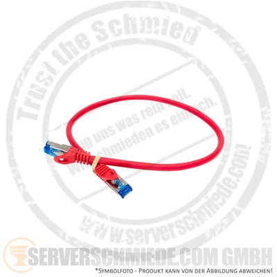 0,50m Cat.6a 2x RJ-45 LAN Network cable Kabel Patchkabel S/FTP red