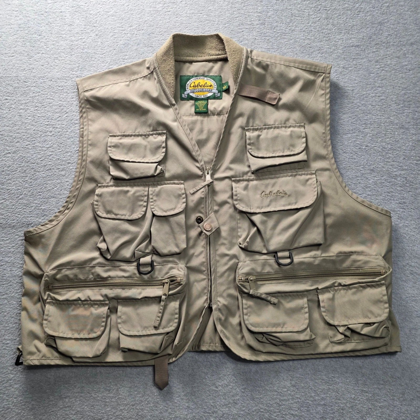 Cabelas Outdoor Gear Mens Large Khaki Tan Utility Fishing Photography Vest VT071