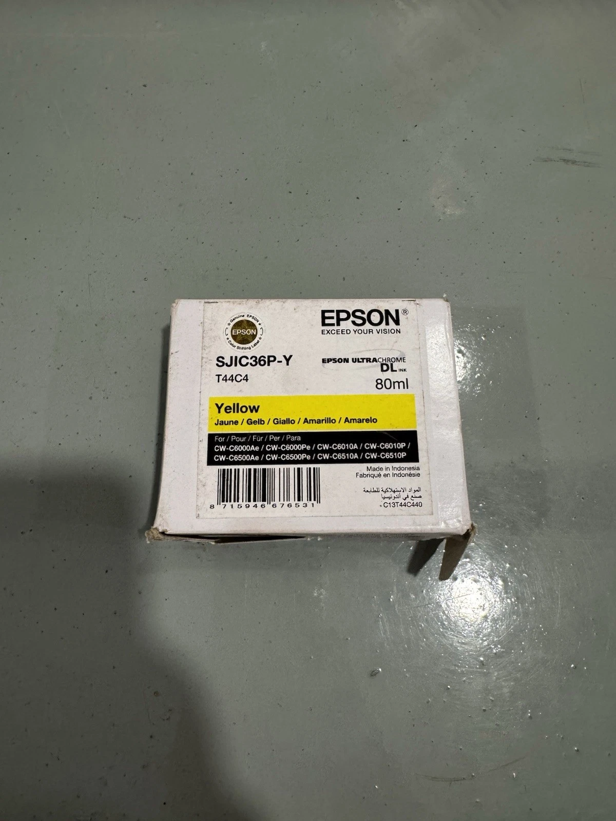 Genuine Epson SJIC36P-Y 80ml Yellow Ink Cartridge Brand New EXP 2027
