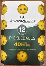 New Grand slam Performance 40 Hole Pickleball Set of 12 Balls Yellow