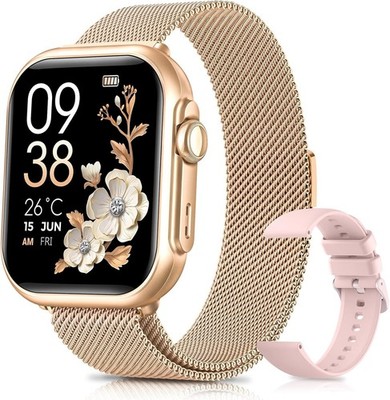 Smartwatch Damen Frauen mit Telefonfunktion Armbanduhr für iOS Android Outdoor