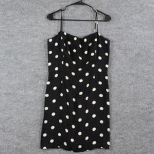 Reformation Dress 12 Sam Polka Dot Mini Slip Black Sweetheart Romantic Sexy