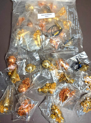 40 Brass Pendulums Bulk Lot Mixed Shapes NOS