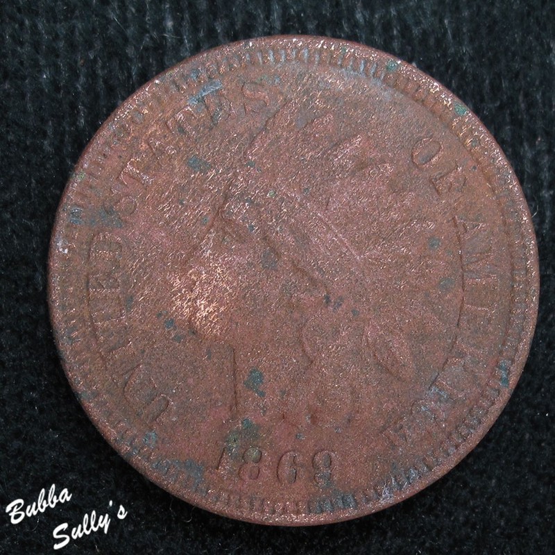 1869 Indian Head Cent VF Details