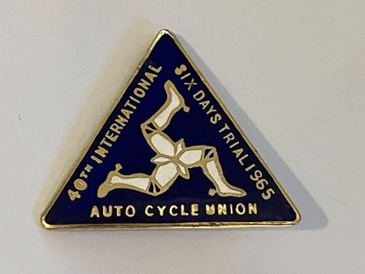 Vintage 1965 Isle of Man 40th International Six Day Trial Emaille Pin Anstecker
