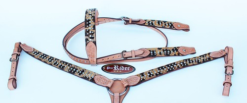 Show Tack Trense Western Leder Rodeo Kopfstück Brustkragen 8540