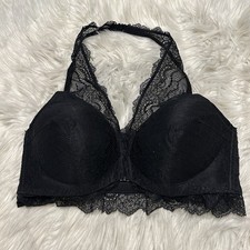 Spanx Small Bralette Black Lace Undie-Tectable Four Play Halter Wireless
