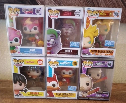 Funko Pop! Mixed Lot Of 6  - Games And Animation w/Protectors
