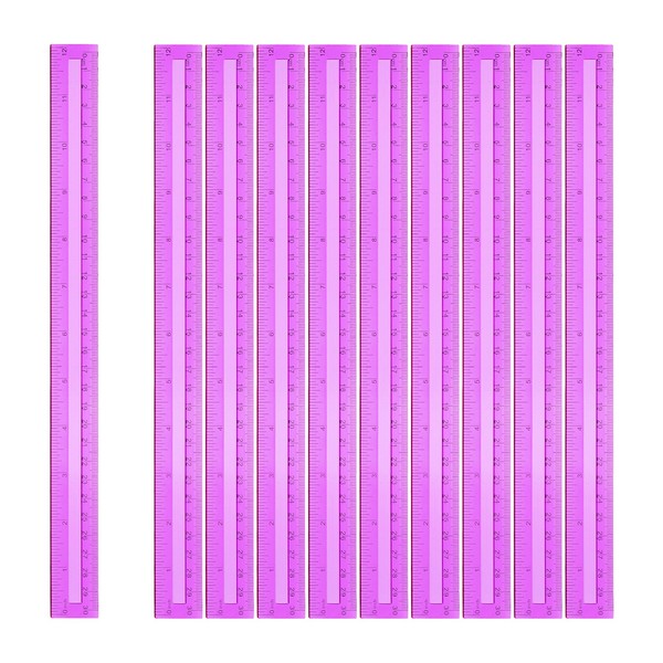 "20 StüCk Kunststoff Lineal 12\" (30Cm) Transparent FüR Clear Purple"-image