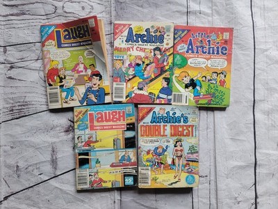 Archie Double Digest Comic Lot Of 5 80s READ 