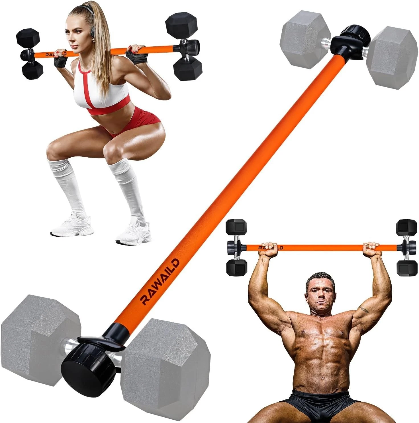 Dumbbell Converter Convert Dumbbells to Barbell Set Weight Bar Bench Presses